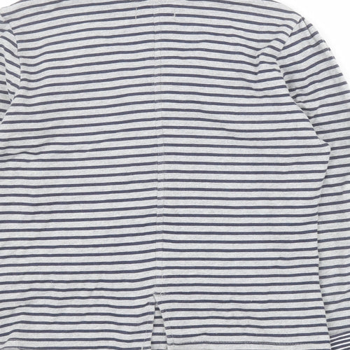 Marks and Spencer Girls Grey Striped  Jacket  Size 13 Years  Button