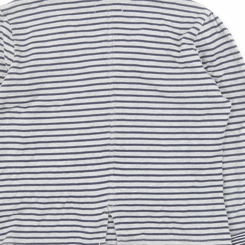 Marks and Spencer Girls Grey Striped  Jacket  Size 13 Years  Button