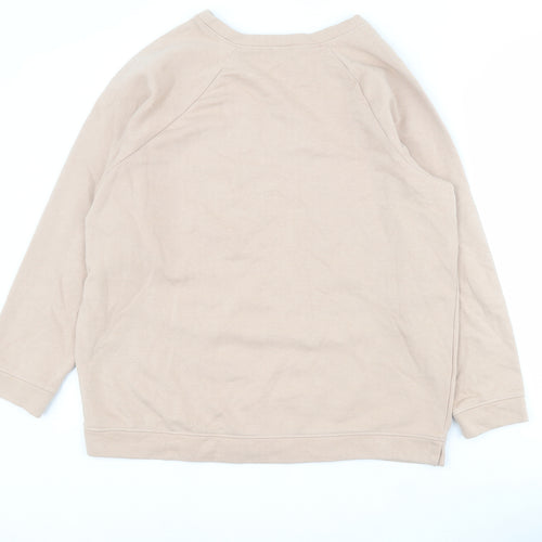 H&M Womens Beige  Cotton Pullover Sweatshirt Size S  Pullover