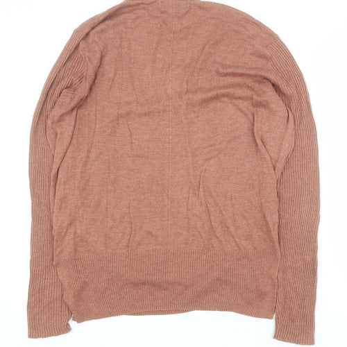 Primark Womens Brown V-Neck  Acrylic Pullover Jumper Size 14