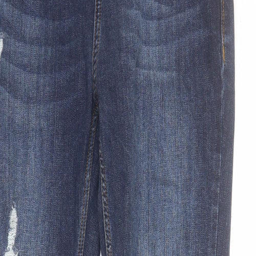 River Island Womens Blue  Cotton Mom Jeans Size 10 L28 in Regular Zip