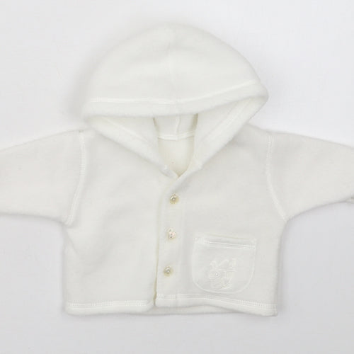 Mothercare Girls White   Jacket  Size Newborn   Button