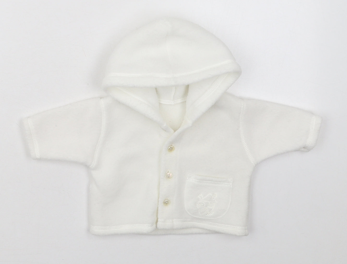 Mothercare Girls White   Jacket  Size Newborn   Button