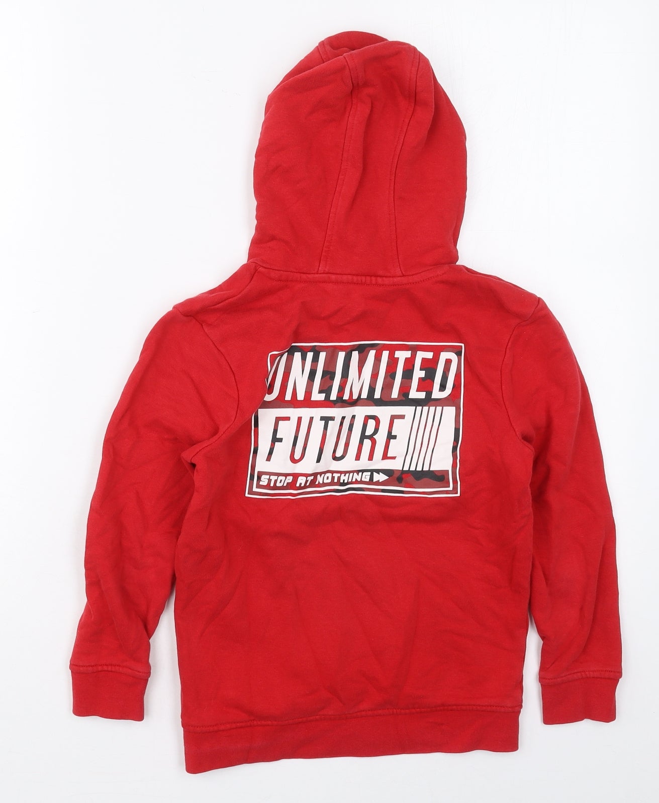 George Boys Red  Cotton Pullover Hoodie Size 7-8 Years  Pullover - Unlimited Future
