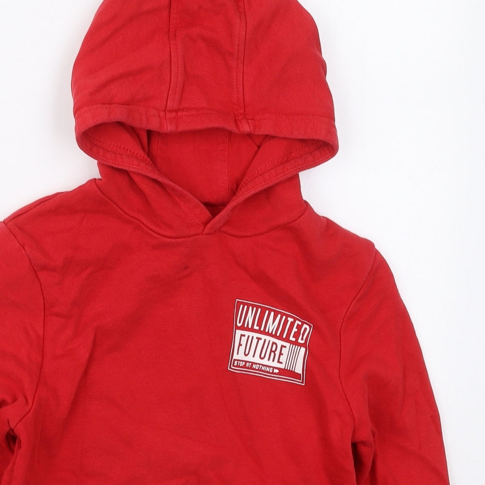 George Boys Red  Cotton Pullover Hoodie Size 7-8 Years  Pullover - Unlimited Future