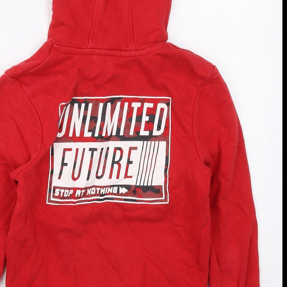 George Boys Red  Cotton Pullover Hoodie Size 7-8 Years  Pullover - Unlimited Future