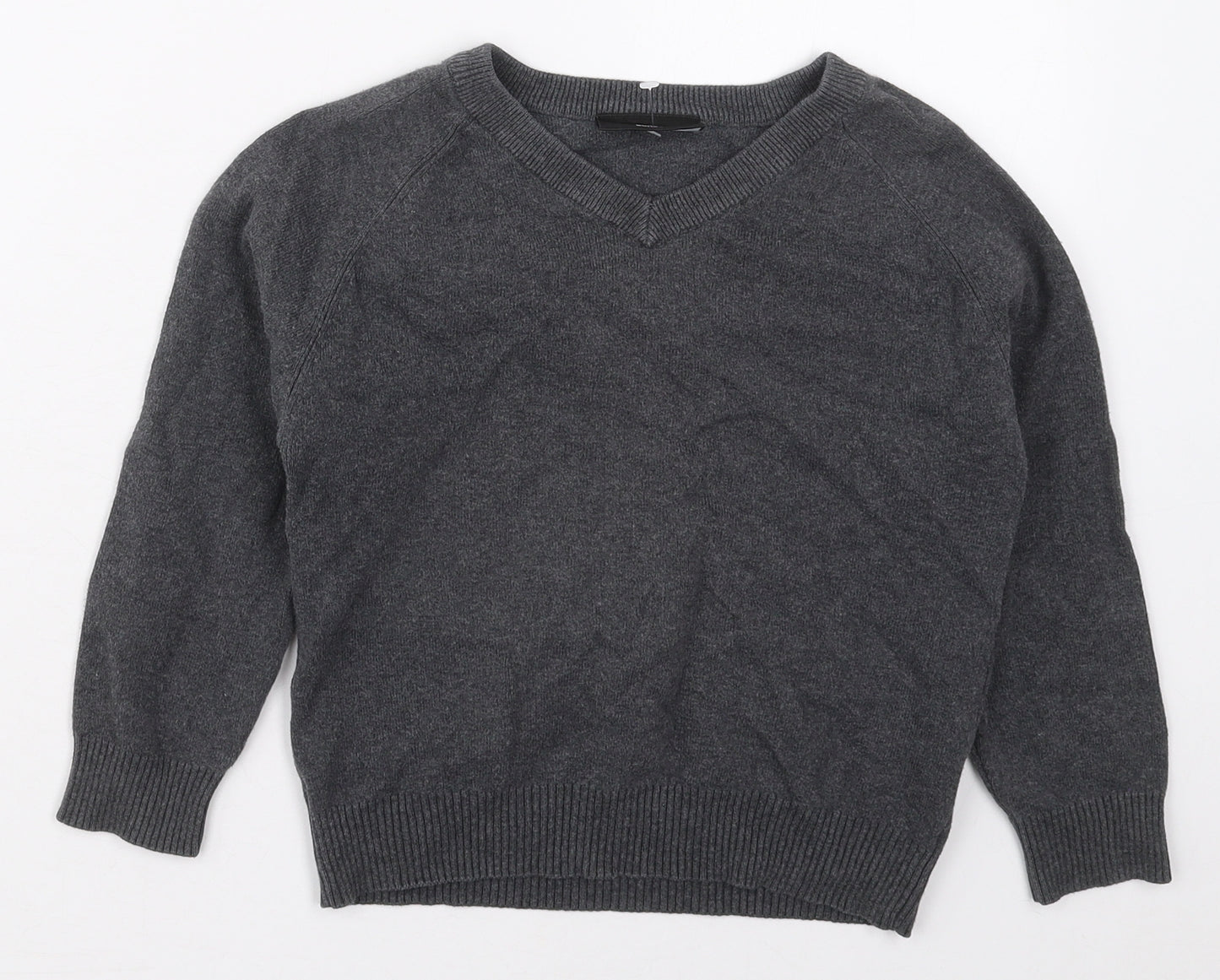 NEXT Boys Grey V-Neck  Cotton Pullover Jumper Size 5-6 Years  Pullover