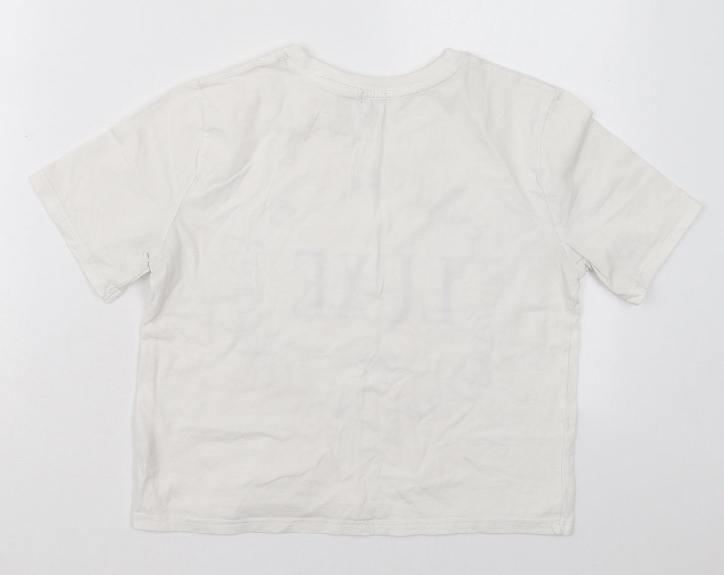 River Island Girls White  Cotton Basic T-Shirt Size 11-12 Years Crew Neck Pullover - Luxe