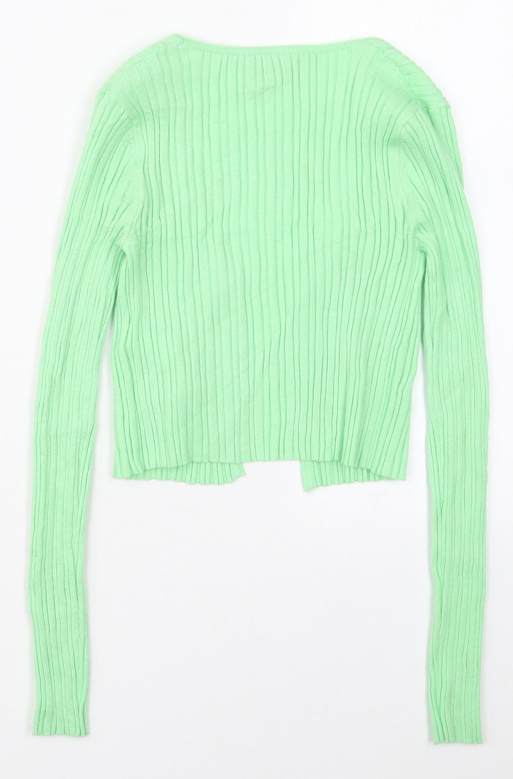 Bershka Womens Green V-Neck  Viscose Cardigan Jumper Size S