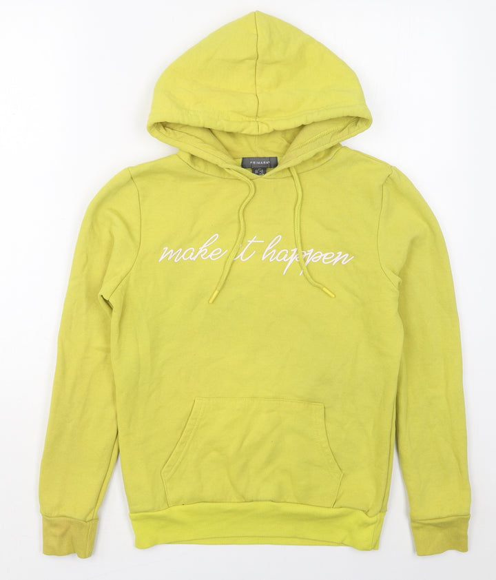 Primark Womens Yellow Polyester Pullover Hoodie Size 6 Pullover - Make It Happen