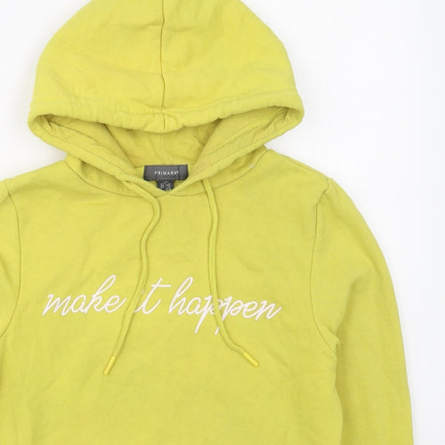 Primark Womens Yellow  Polyester Pullover Hoodie Size 6  Pullover - Make It Happen