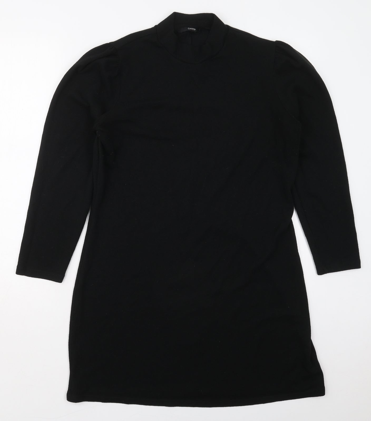 George Womens Black  Polyester Jumper Dress  Size 16  Mock Neck Pullover