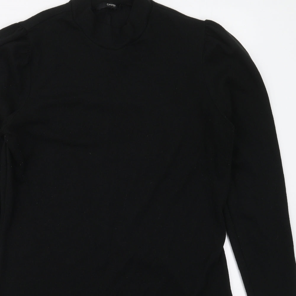 George Womens Black  Polyester Jumper Dress  Size 16  Mock Neck Pullover