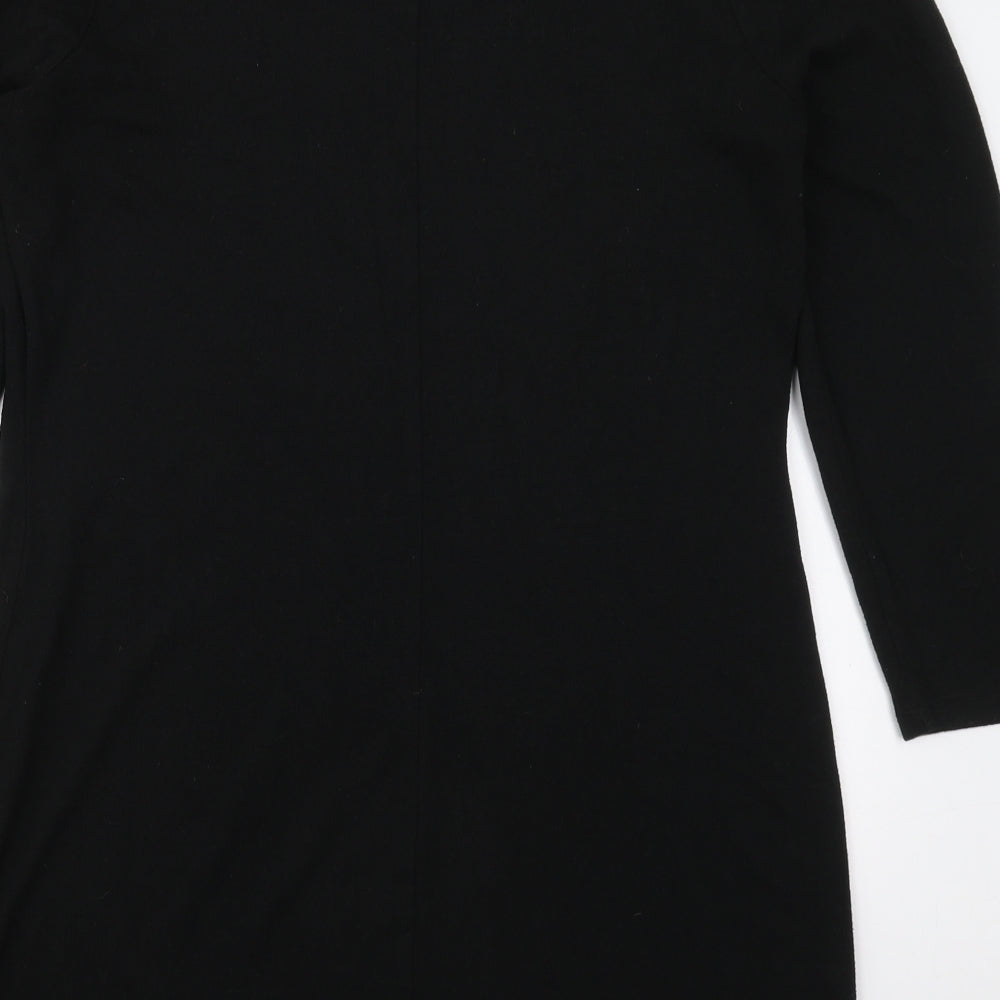 George Womens Black  Polyester Jumper Dress  Size 16  Mock Neck Pullover