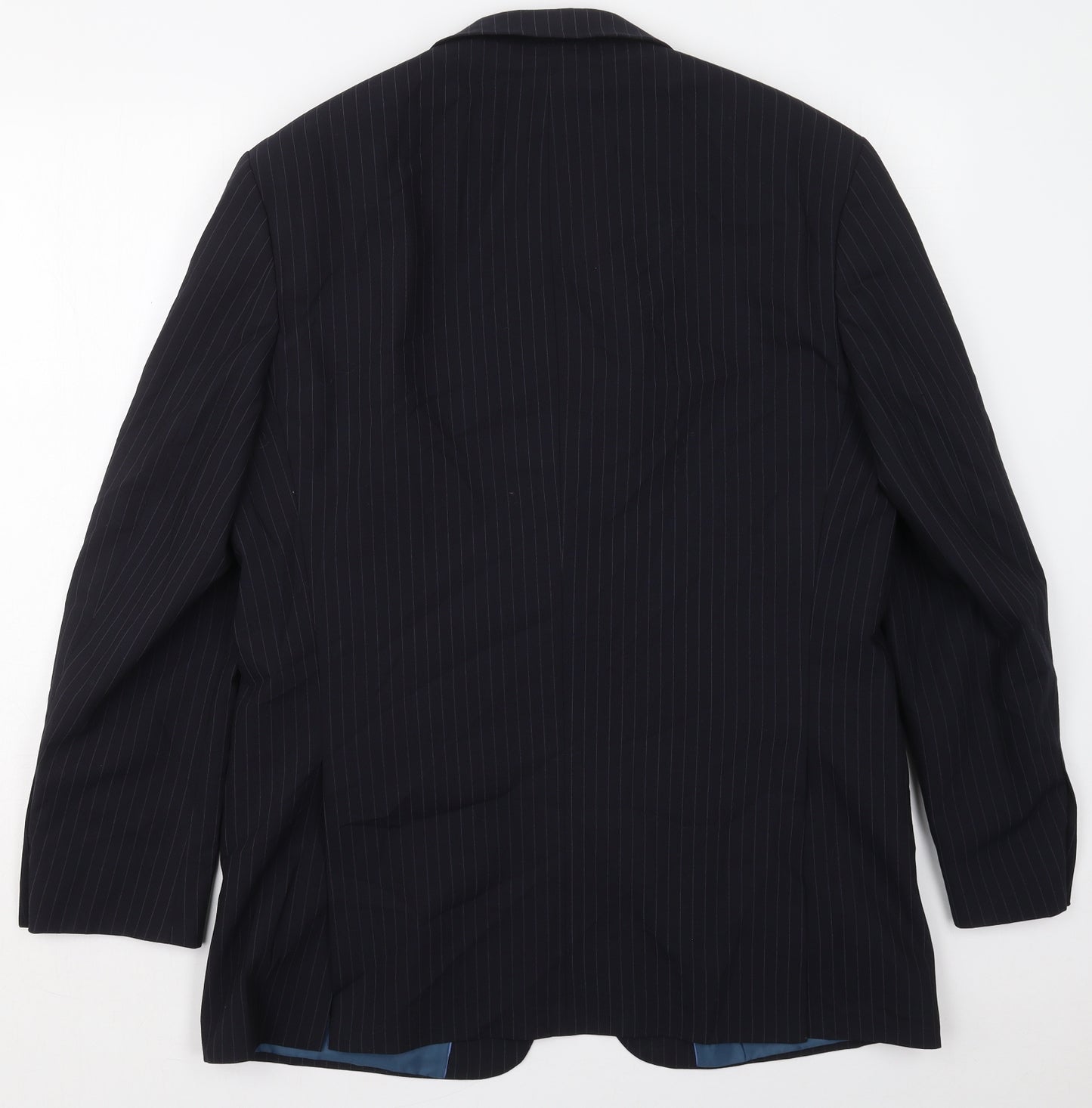 Marks and Spencer Mens Black Striped Polyester Jacket Suit Jacket Size 42