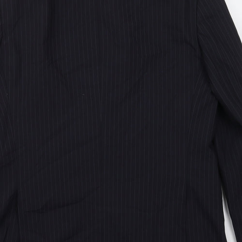 Marks and Spencer Mens Black Striped Polyester Jacket Suit Jacket Size 42