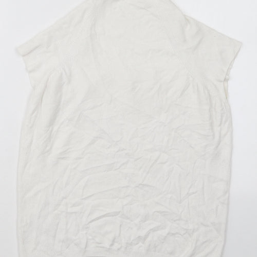 Marks and Spencer Womens White Square Neck  Viscose Pullover Jumper Size 16