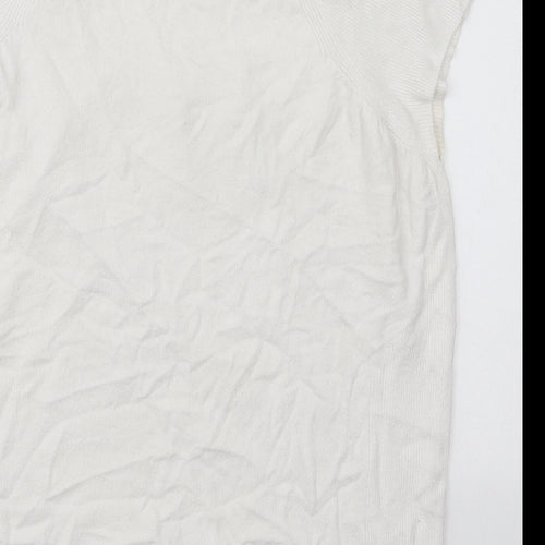 Marks and Spencer Womens White Square Neck  Viscose Pullover Jumper Size 16
