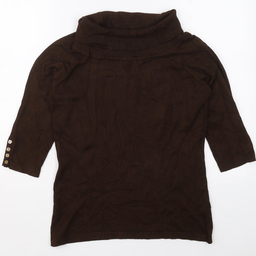 John Lewis Womens Brown Roll Neck  Viscose Pullover Jumper Size L