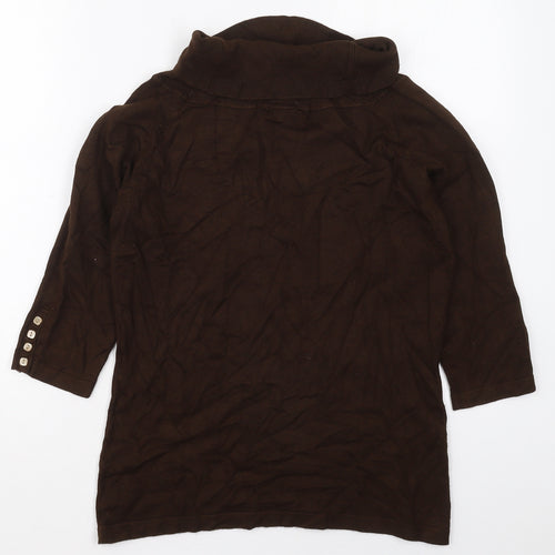 John Lewis Womens Brown Roll Neck  Viscose Pullover Jumper Size L