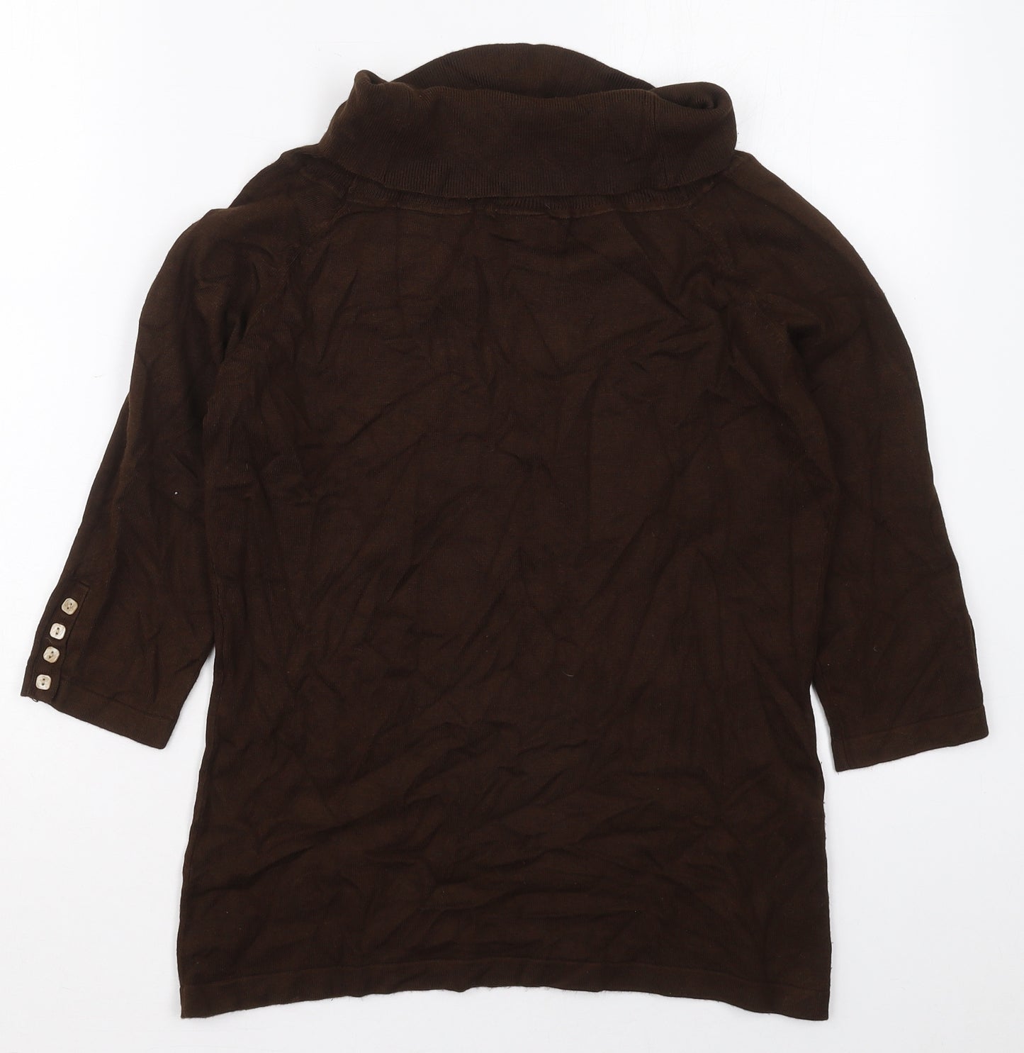 John Lewis Womens Brown Roll Neck  Viscose Pullover Jumper Size L