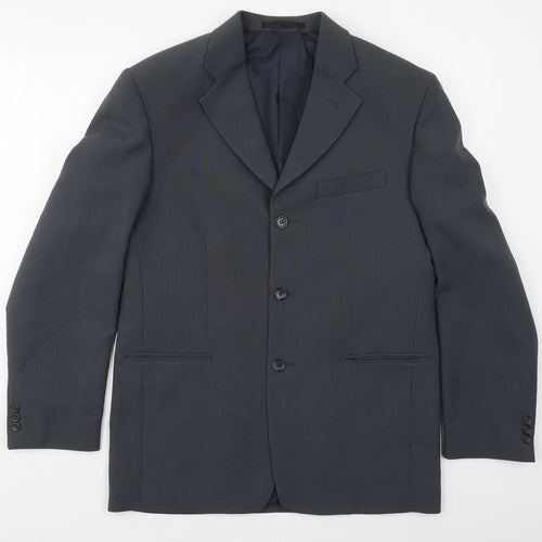 Savatini Mens Blue  Polyester Jacket Suit Jacket Size 38