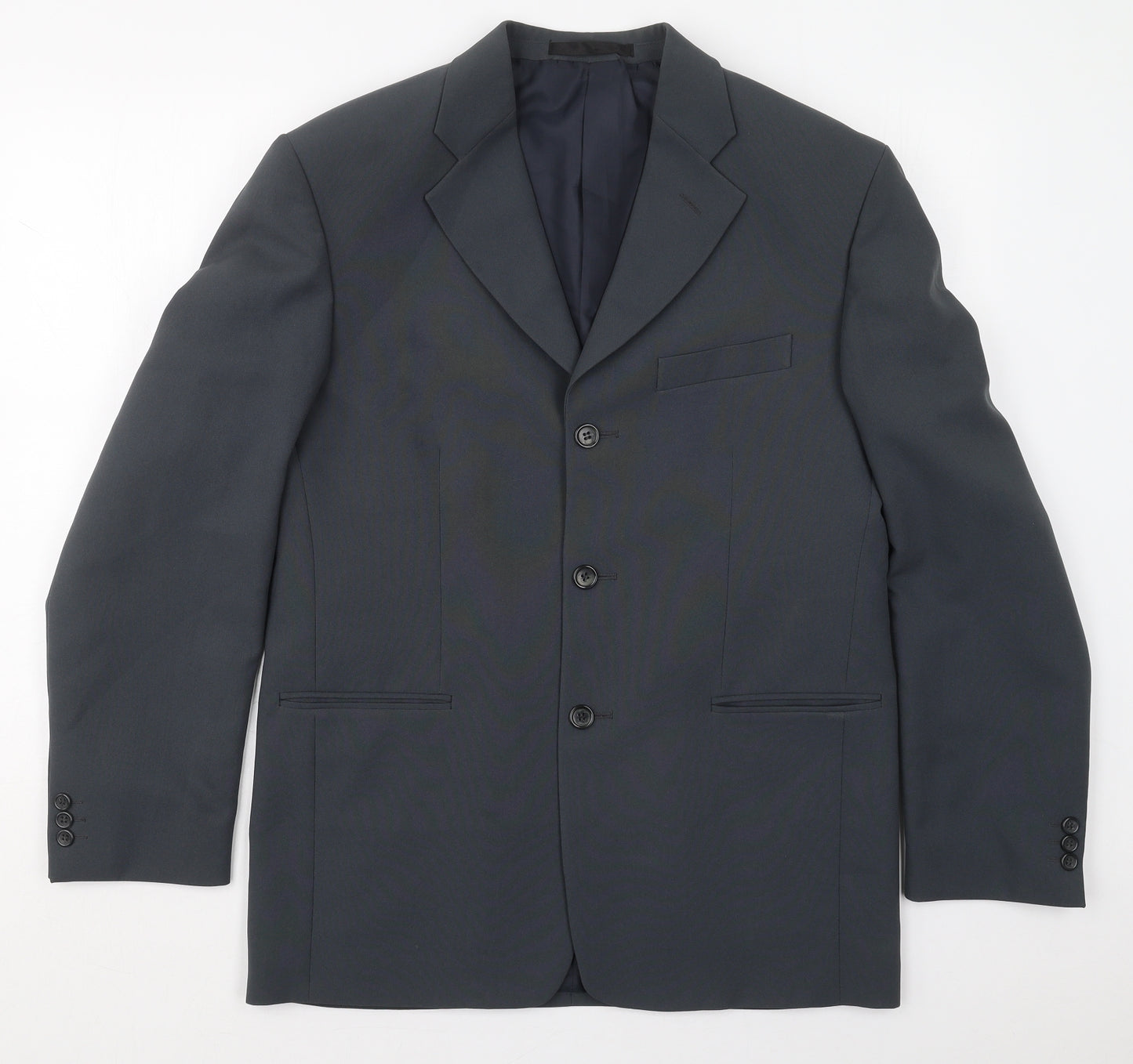 Savatini Mens Blue  Polyester Jacket Suit Jacket Size 38