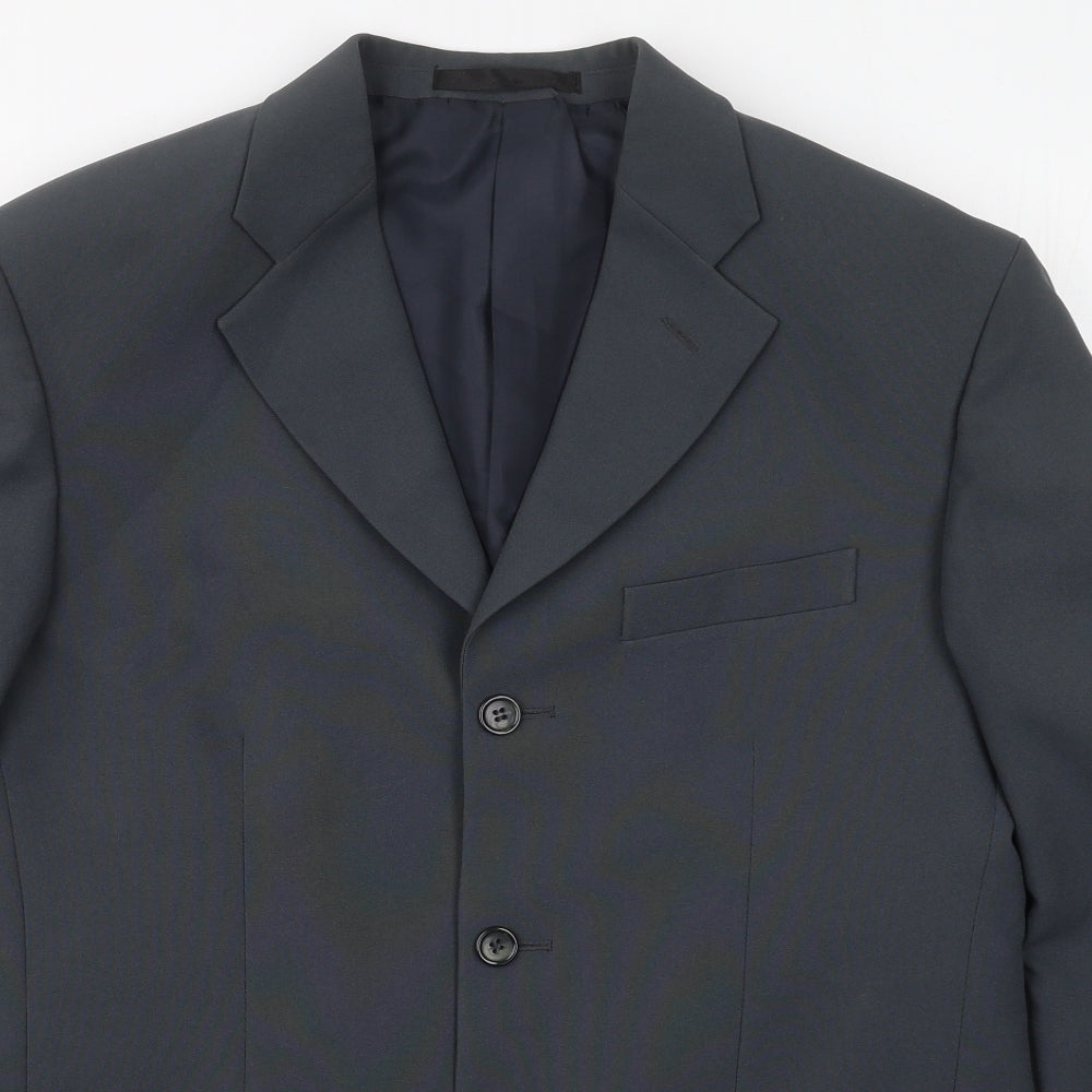 Savatini Mens Blue  Polyester Jacket Suit Jacket Size 38