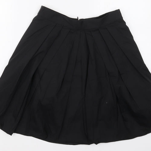 Elie Tahari Womens Black  Cotton Skater Skirt Size 27 in   Zip