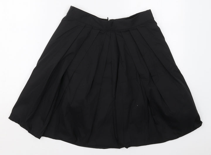Elie Tahari Womens Black Cotton Skater Skirt Size 27 in Zip