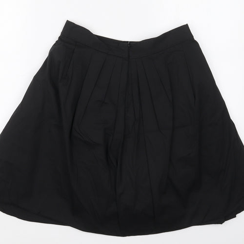 Elie Tahari Womens Black  Cotton Skater Skirt Size 27 in   Zip