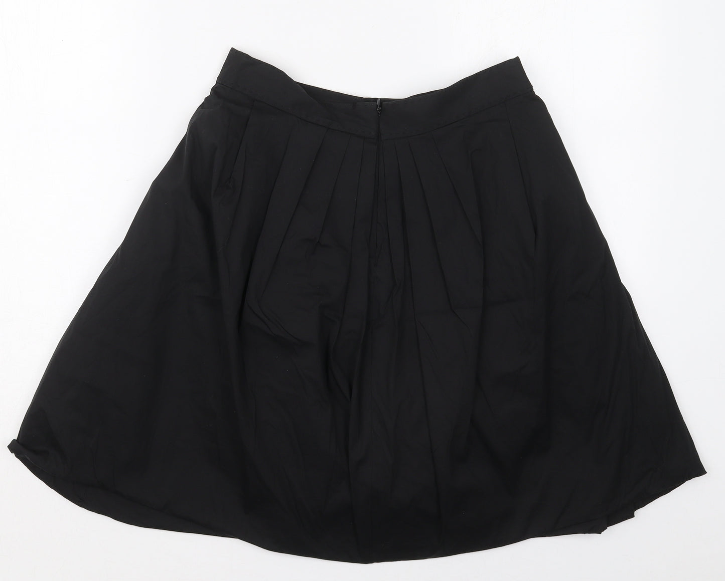 Elie Tahari Womens Black  Cotton Skater Skirt Size 27 in   Zip