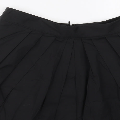 Elie Tahari Womens Black  Cotton Skater Skirt Size 27 in   Zip