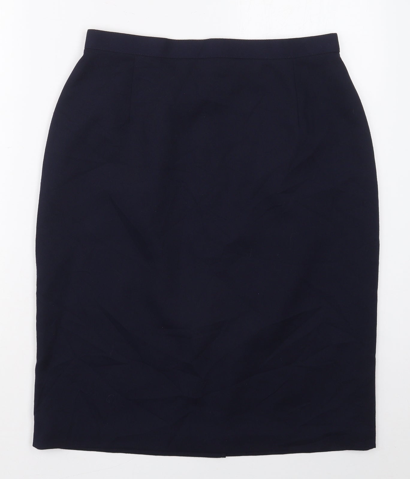 Marks and Spencer Womens Blue  Polyester Straight & Pencil Skirt Size 16   Button