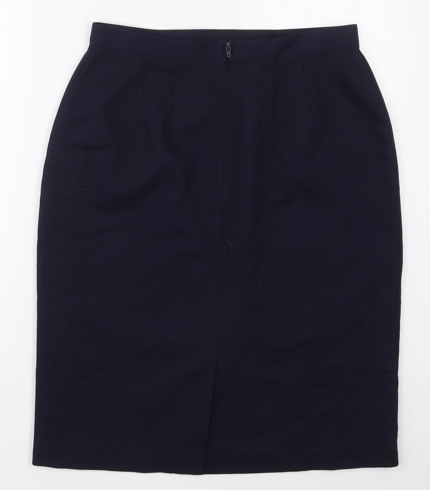 Marks and Spencer Womens Blue  Polyester Straight & Pencil Skirt Size 16   Button