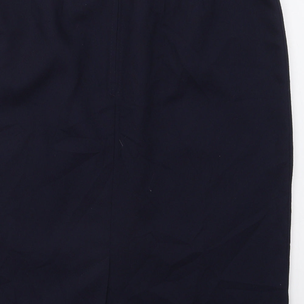 Marks and Spencer Womens Blue  Polyester Straight & Pencil Skirt Size 16   Button