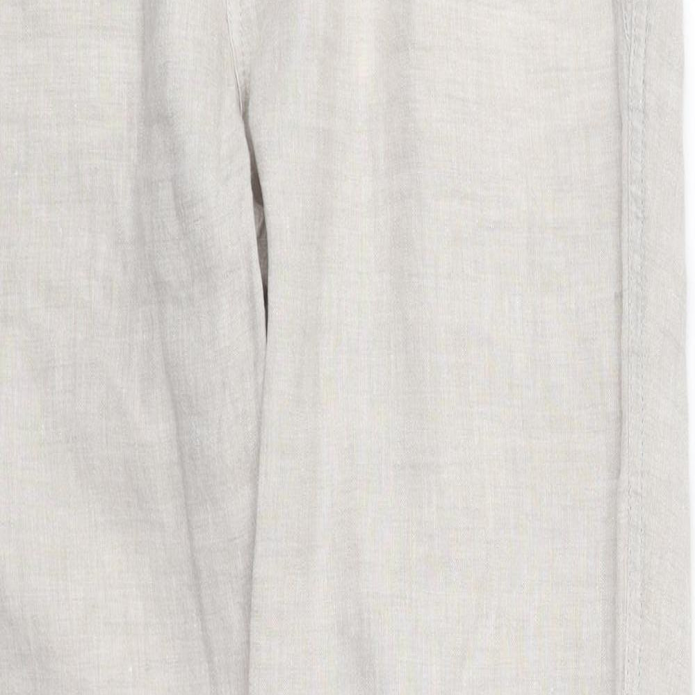 Denim Co Mens Beige  Linen Trousers  Size 34 L32 in Slim Button