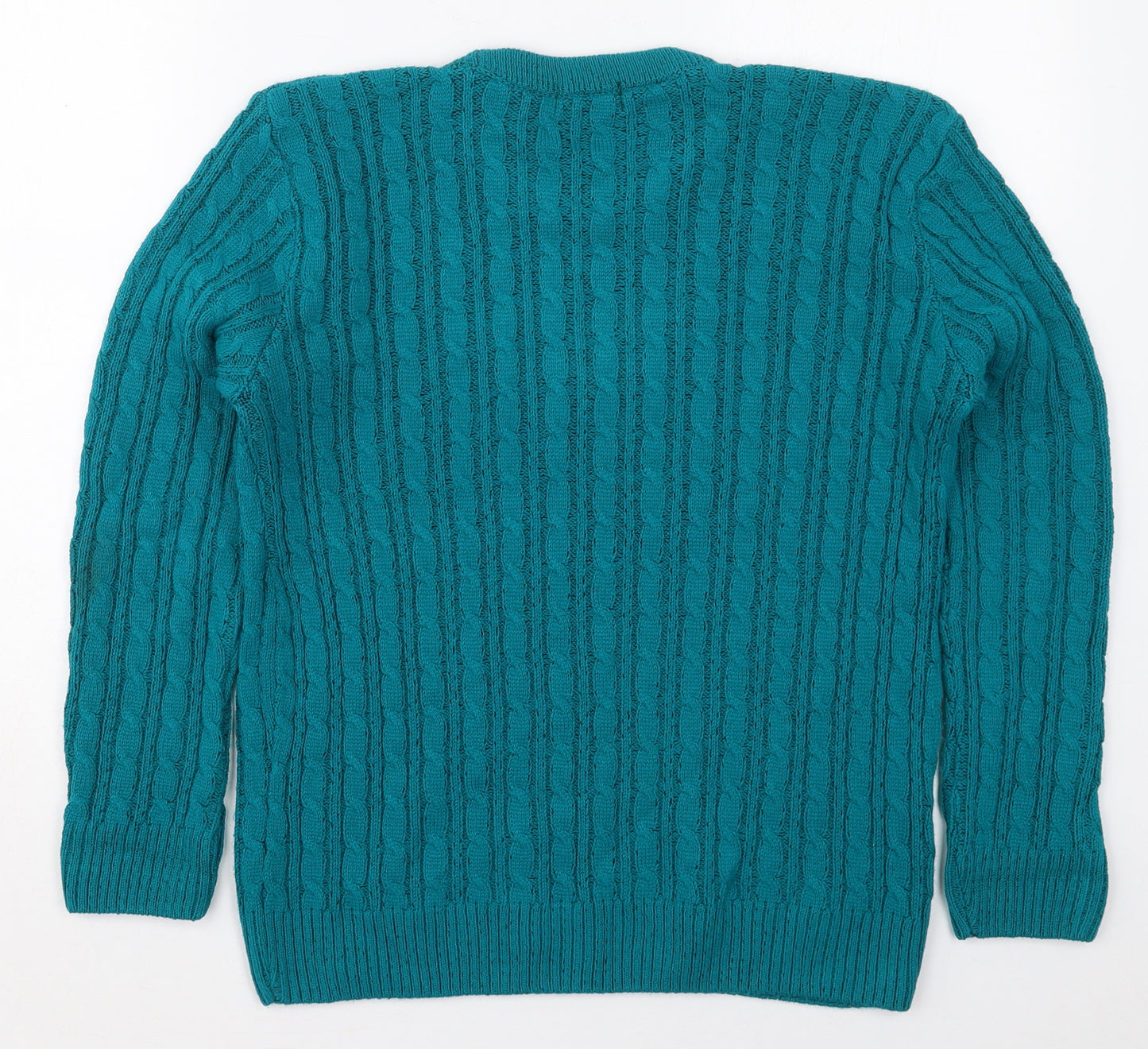 Lizzy Clark Womens Blue Crew Neck  Acrylic Pullover Jumper Size M
