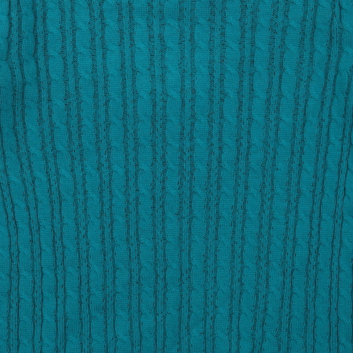 Lizzy Clark Womens Blue Crew Neck  Acrylic Pullover Jumper Size M