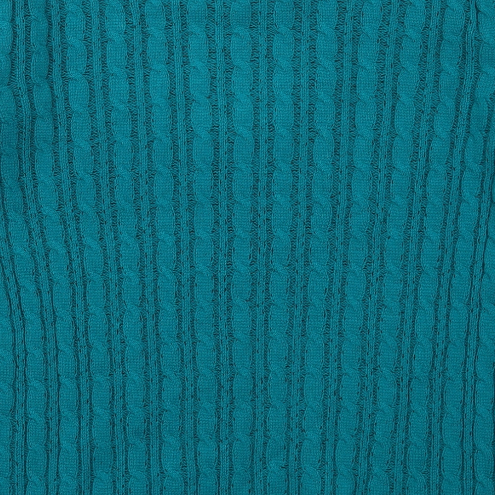Lizzy Clark Womens Blue Crew Neck  Acrylic Pullover Jumper Size M