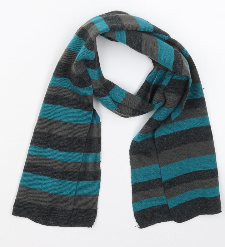 Matalan Mens Blue Striped Acrylic Scarf One Size