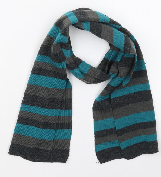 Matalan Mens Blue Striped Acrylic Scarf  One Size