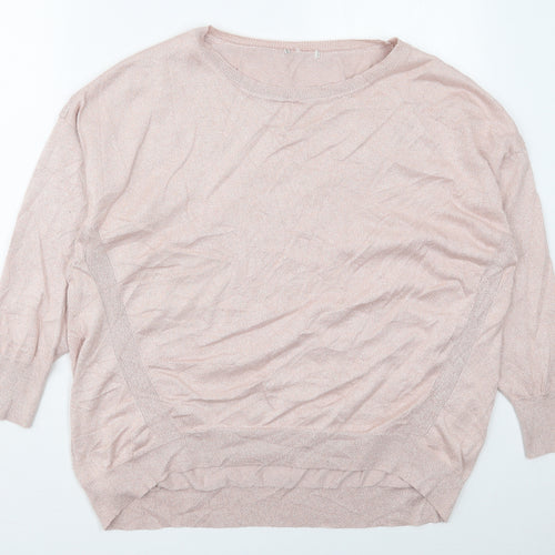 TU Womens Pink Boat Neck  Viscose Pullover Jumper Size 20