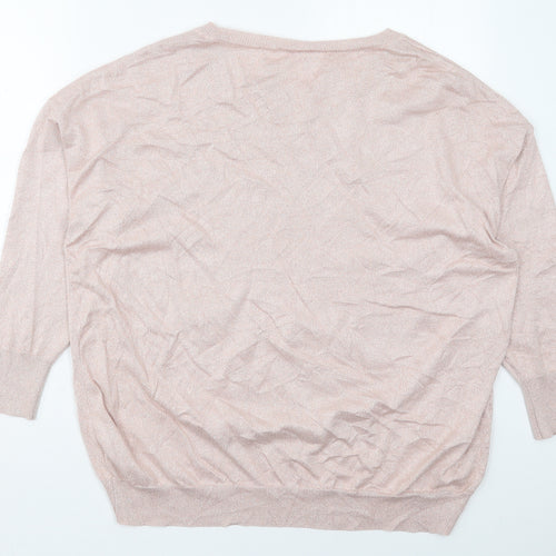 TU Womens Pink Boat Neck  Viscose Pullover Jumper Size 20