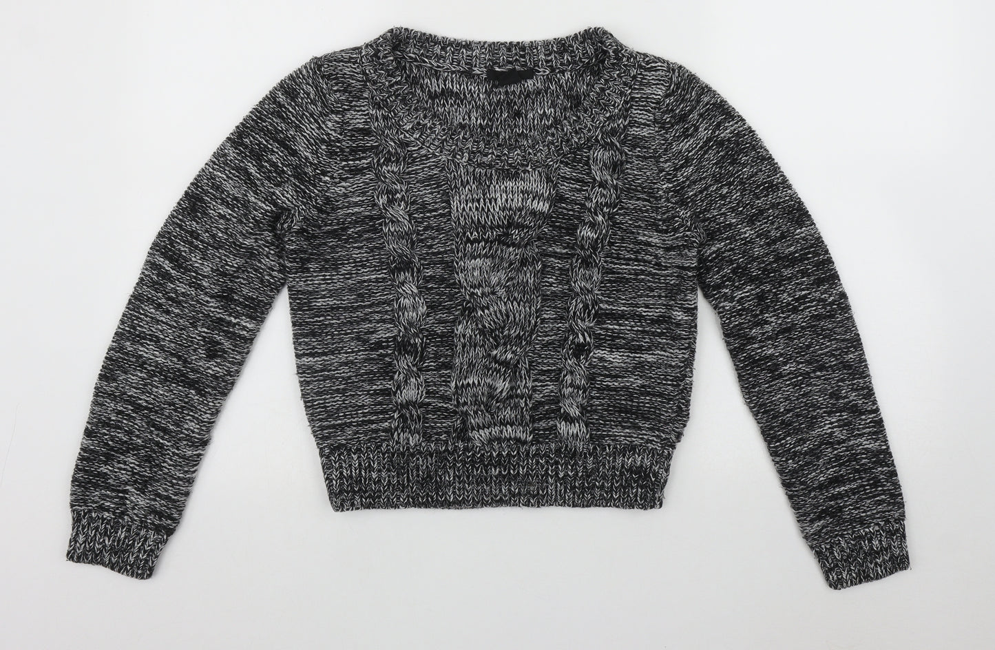 H&M Womens Multicoloured Round Neck  Acrylic Pullover Jumper Size XS   - Cable Knit