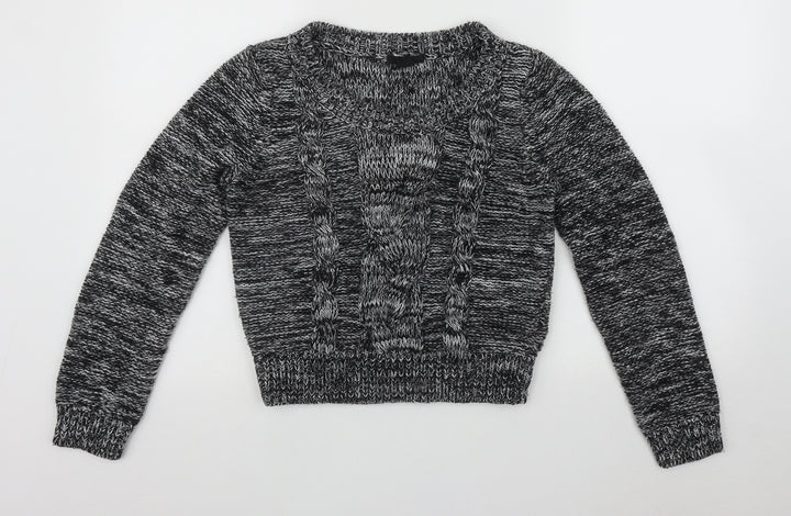 H&M Womens Multicoloured Round Neck  Acrylic Pullover Jumper Size XS   - Cable Knit