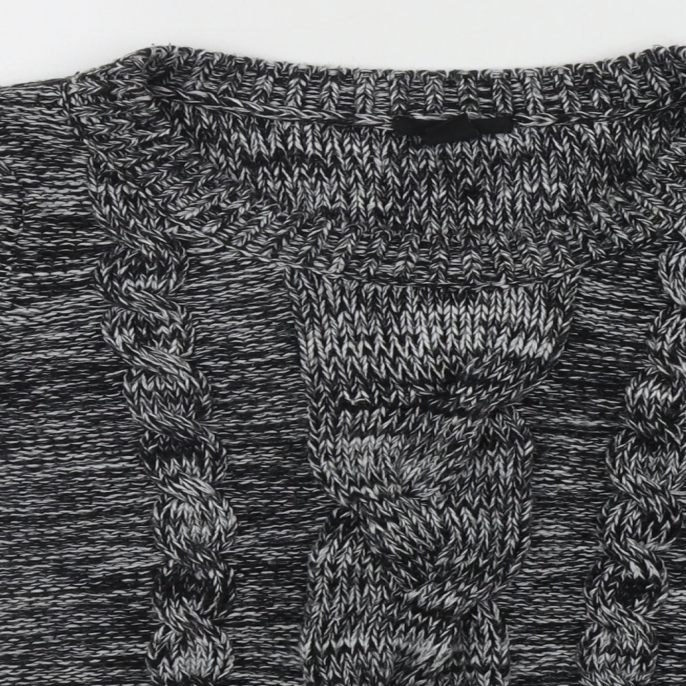 H&M Womens Multicoloured Round Neck  Acrylic Pullover Jumper Size XS   - Cable Knit