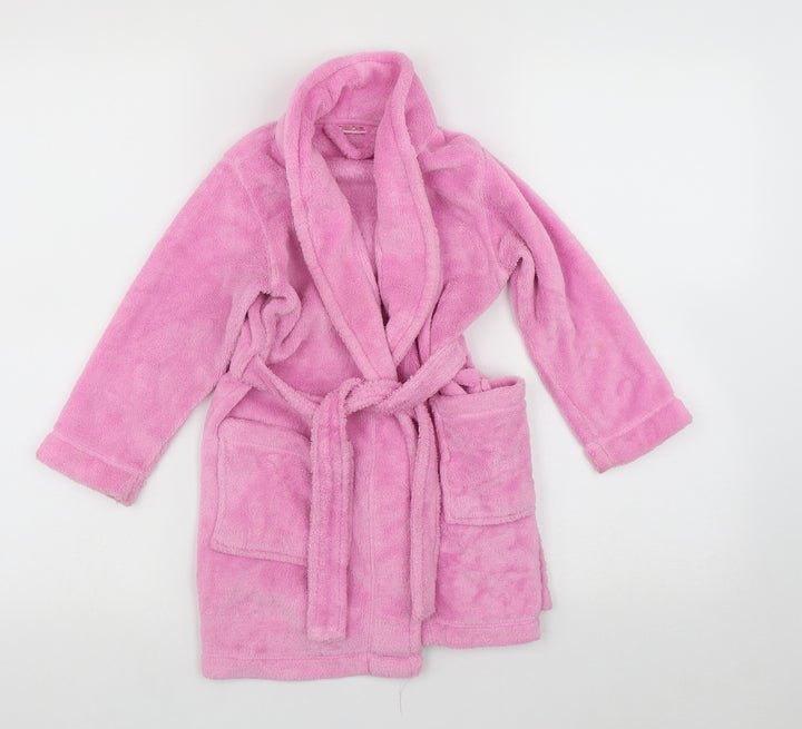 Cherokee Girls Pink Solid Polyester Cami Robe Size 2-3 Years Tie - Belt included