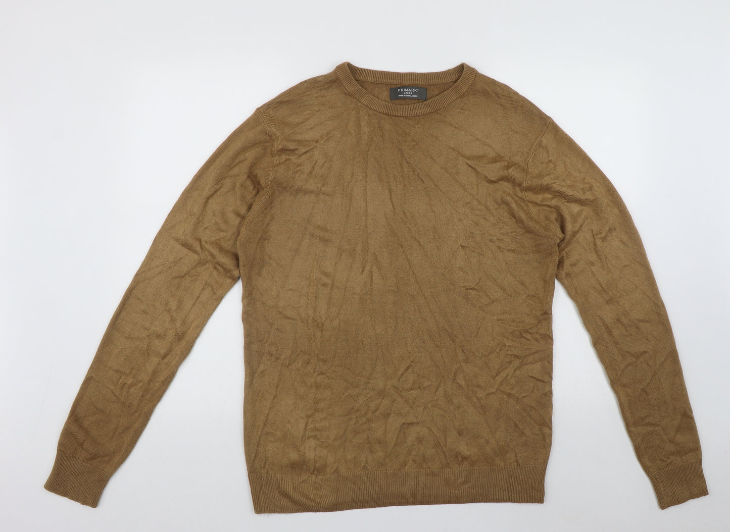 Primark  Womens Brown Round Neck  Acrylic Henley Jumper Size L