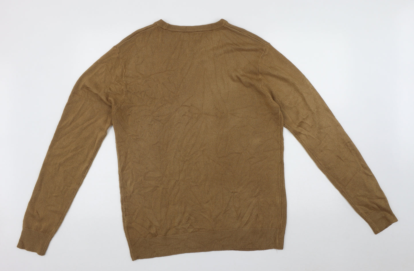 Primark  Womens Brown Round Neck  Acrylic Henley Jumper Size L